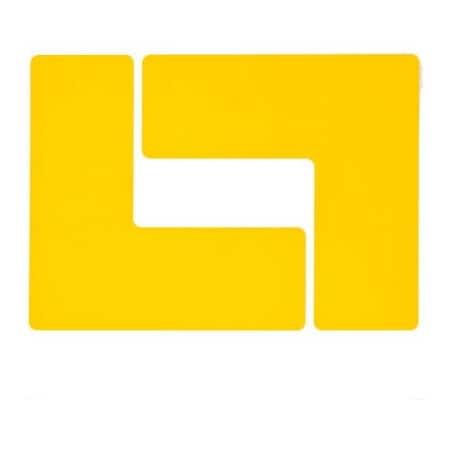 Brady Brady ToughStripe Floor Corner Marks, Polyester, 3inW, 20/Pack, Yellow 104445